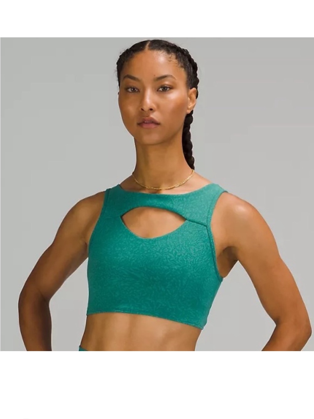 lululemon athletica Everlux Cut-Out medium support sports bra in teal